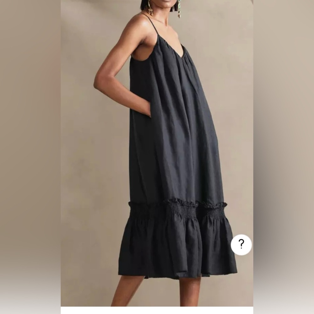 Banana republic charlize linen dress black